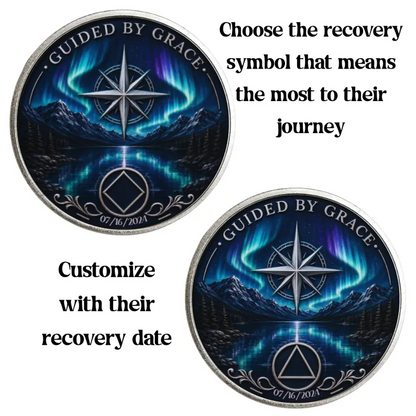 Guided By Grace Mountain Coin, Silver Recovery Medallion