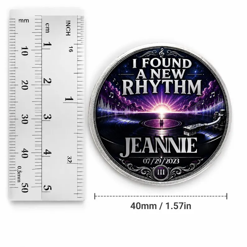 I Found A New Rhythm Recovery Coin ~ Silver Medallion