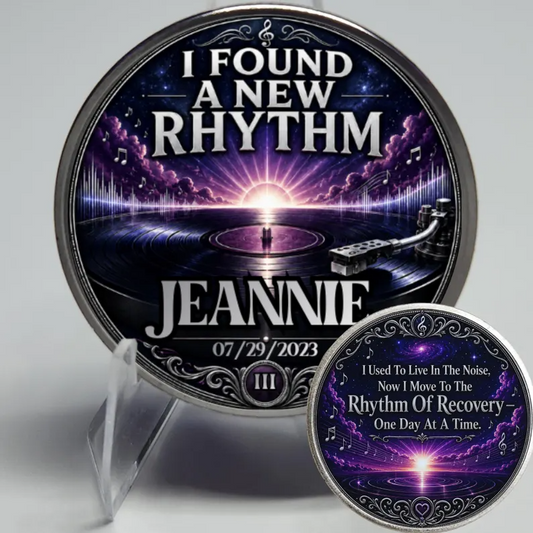 I Found A New Rhythm Recovery Coin ~ Silver Medallion