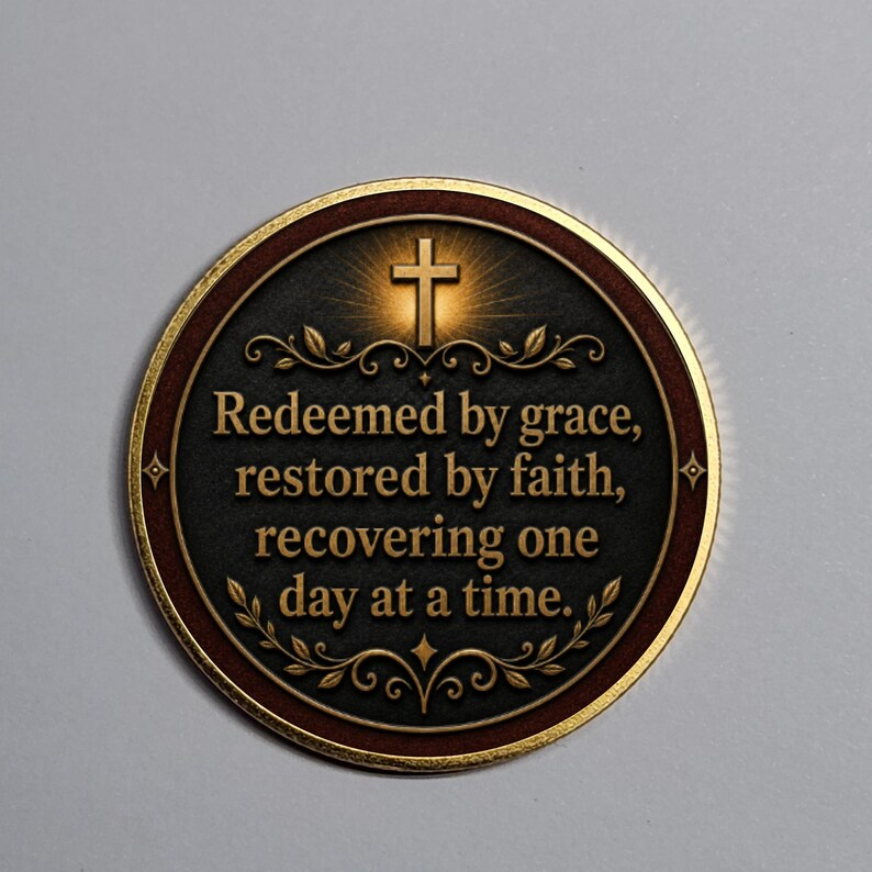 Custom Christian Recovery Coin, Years of Grace Clean and Sober Gift
