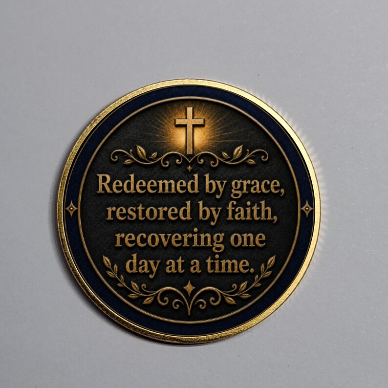 Custom Christian Recovery Coin, Years of Grace Clean and Sober Gift