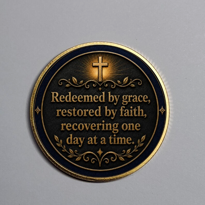 Custom Christian Recovery Coin, Years of Grace Clean and Sober Gift