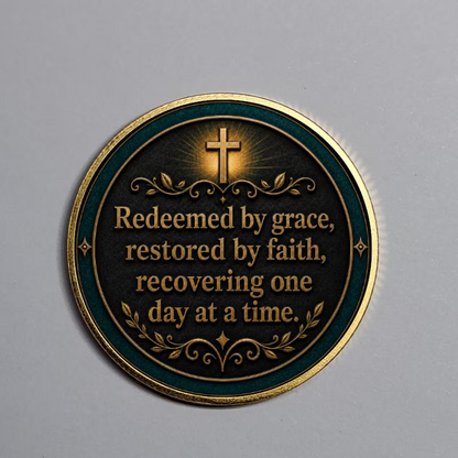 Custom Christian Recovery Coin, Years of Grace Clean and Sober Gift
