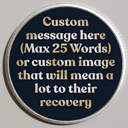 Custom Sunrise Mountain Recovery Milestone Coin ~ Silver Medallion