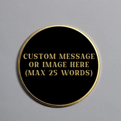 Gold Custom Recovery Medallion,  Mountain Stream Sunset