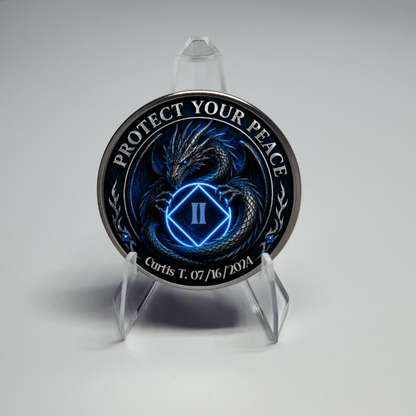 Protect Your Peace Dragon Recovery Coin ~ Silver Medallion