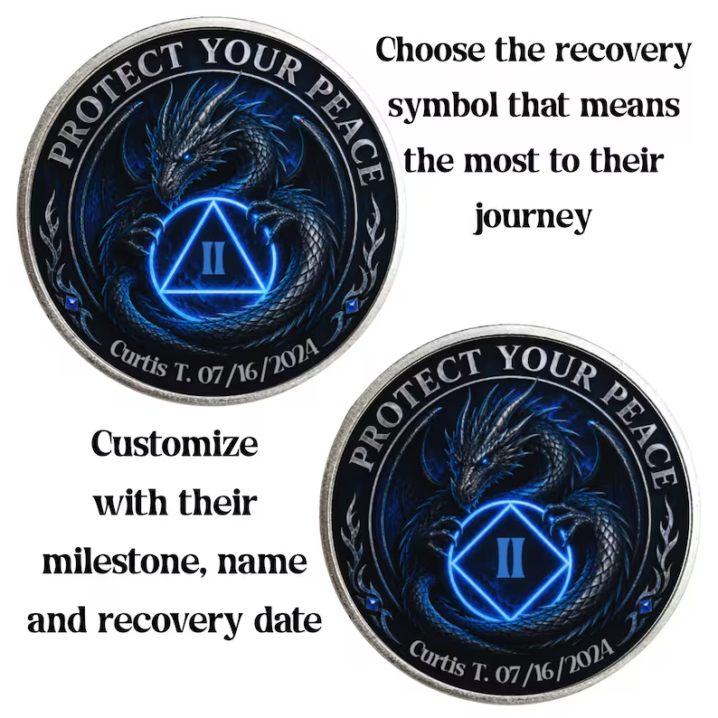 Protect Your Peace Dragon Recovery Coin ~ Silver Medallion