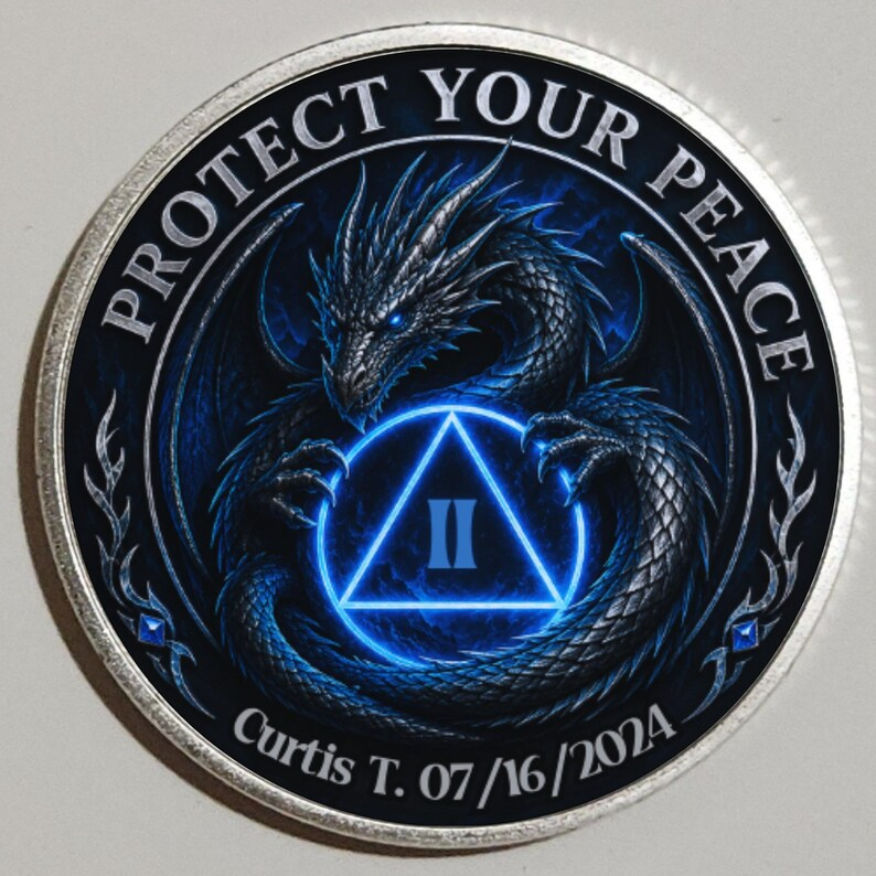 Protect Your Peace Dragon Recovery Coin ~ Silver Medallion