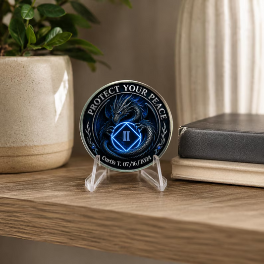 Protect Your Peace Dragon Recovery Coin ~ Silver Medallion