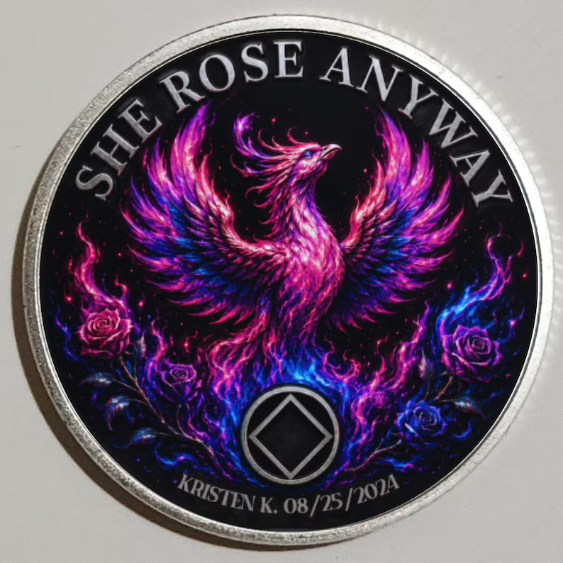She Rose Anyway Recovery Coin ~ Silver Medallion