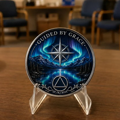 Guided By Grace Mountain Coin, Silver Recovery Medallion