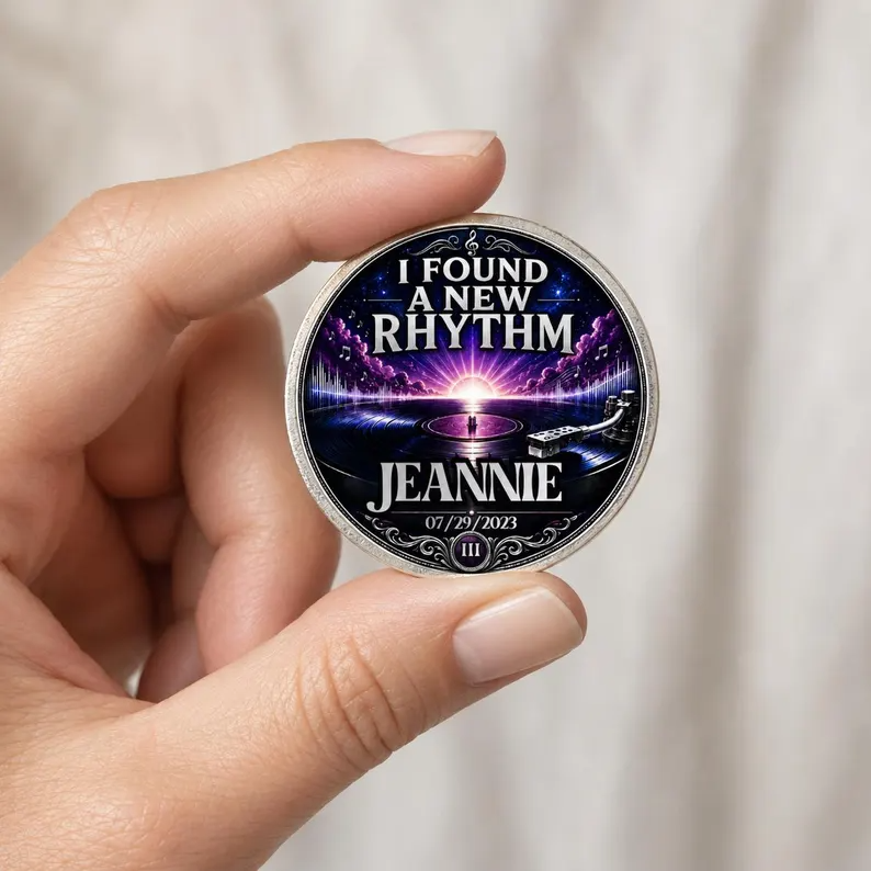 I Found A New Rhythm Recovery Coin ~ Silver Medallion
