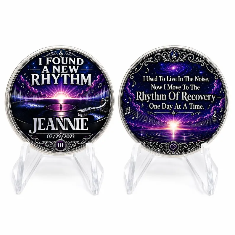 I Found A New Rhythm Recovery Coin ~ Silver Medallion