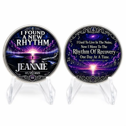 I Found A New Rhythm Recovery Coin ~ Silver Medallion