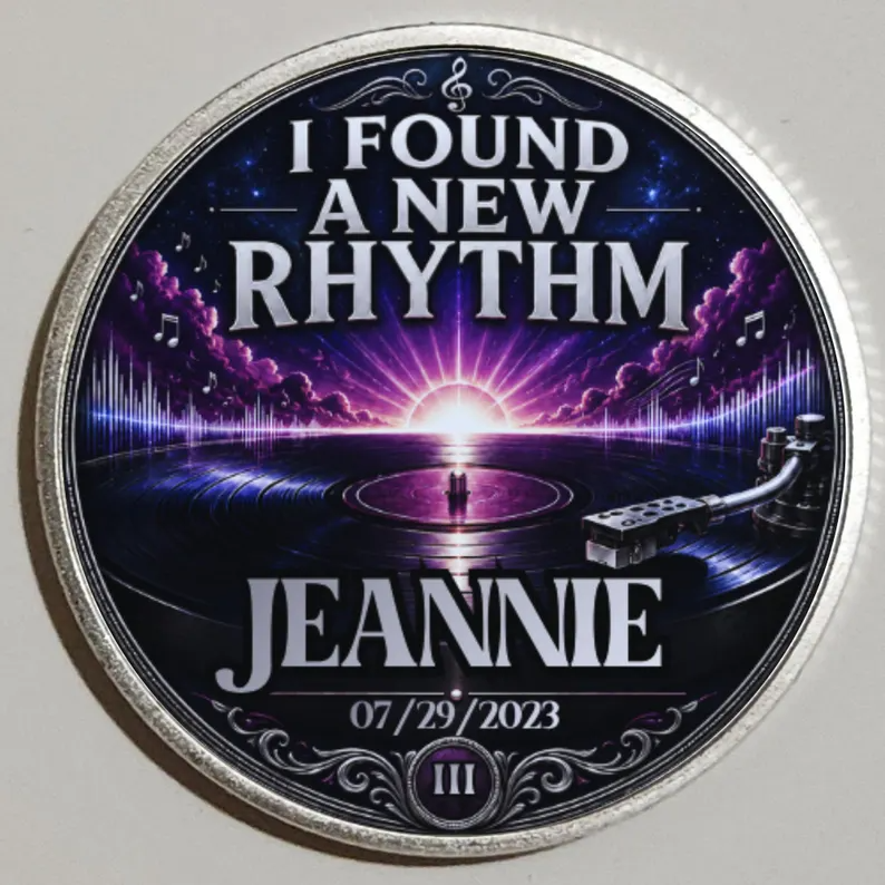 I Found A New Rhythm Recovery Coin ~ Silver Medallion