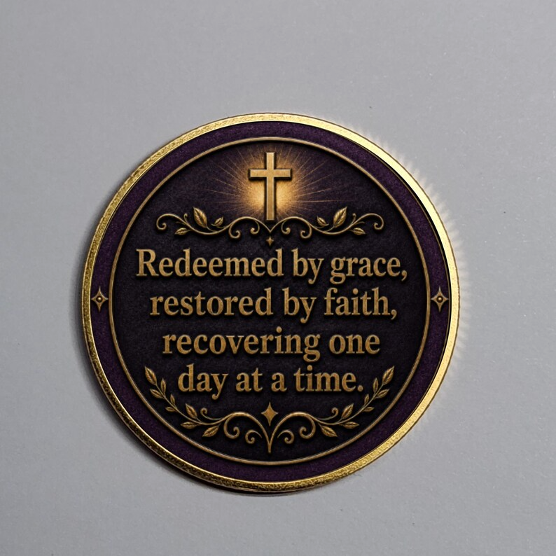 Custom Christian Recovery Coin, Years of Grace Clean and Sober Gift