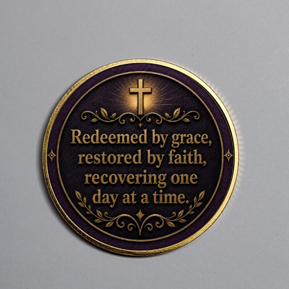 Custom Christian Recovery Coin, Years of Grace Clean and Sober Gift