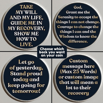 Custom Sunrise Mountain Recovery Milestone Coin ~ Silver Medallion