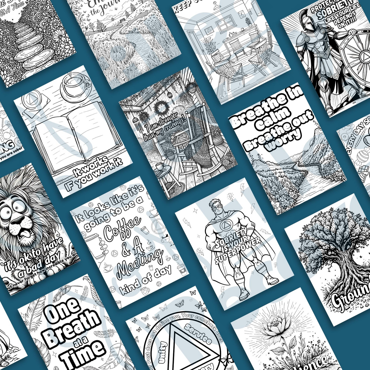 100 Digital Download Coloring Pages ~ Thoughtful Inspiring Coloring Pages.