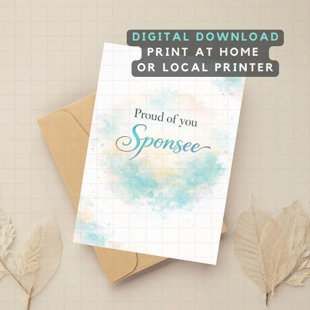 Sponsor To Sponsee Encouragment Digital Card