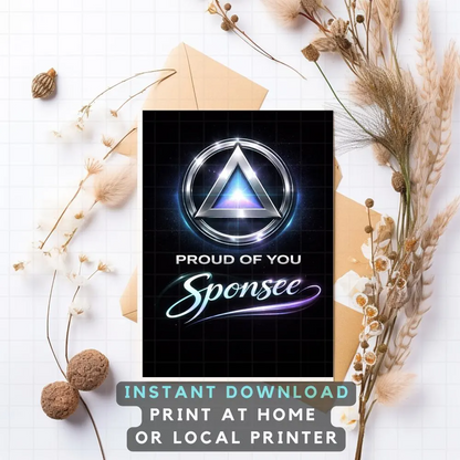 Proud Of You Sponsee Printable Card