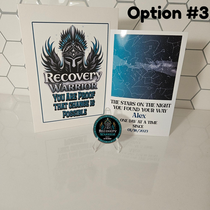 Recovery Warrior Custom Sobriety Coin Gift Set