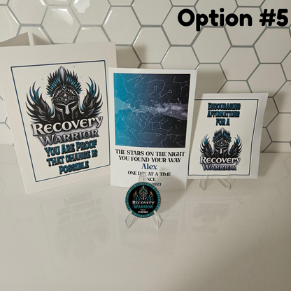 Recovery Warrior Custom Sobriety Coin Gift Set