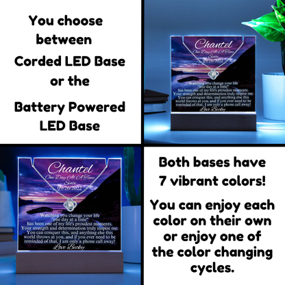 LED base selection for sobriety gift, corded LED base or battery-powered LED base
