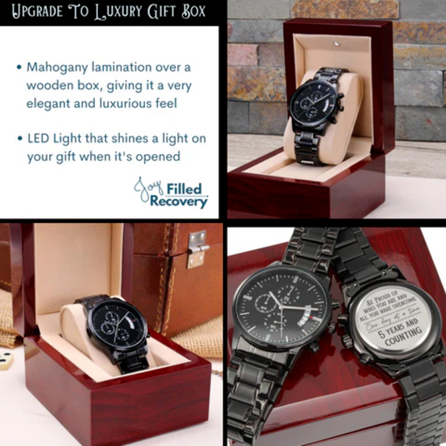 Personalized Sobriety Watch with Phoenix & Date Engraving