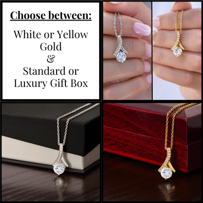 White and yellow gold teardrop crystal pendant necklaces