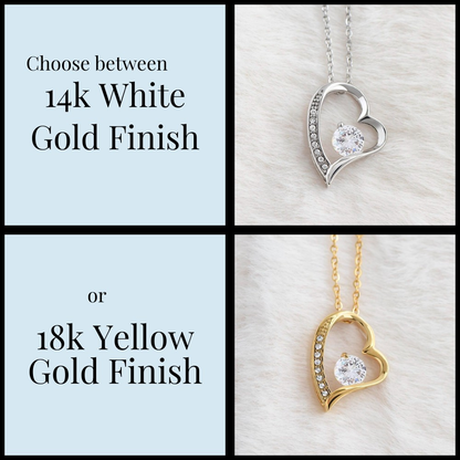 Heart pendant necklace in 14k white and 18k yellow gold finishes