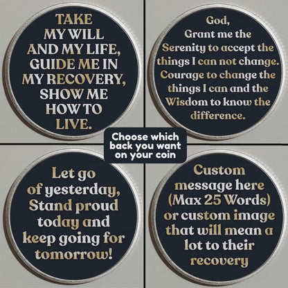 Custom Sunrise Mountain Recovery Milestone Coin ~ Silver Medallion