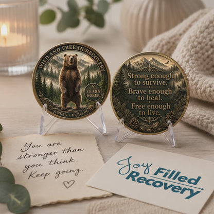 Wild And Free In Recovery Personalized Sobriety Coin