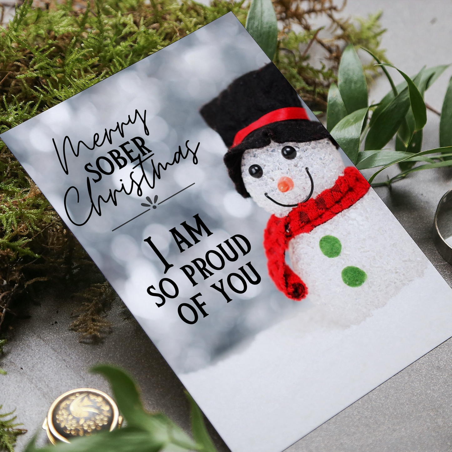 Merry Sober Christmas with Snowman Digital Download