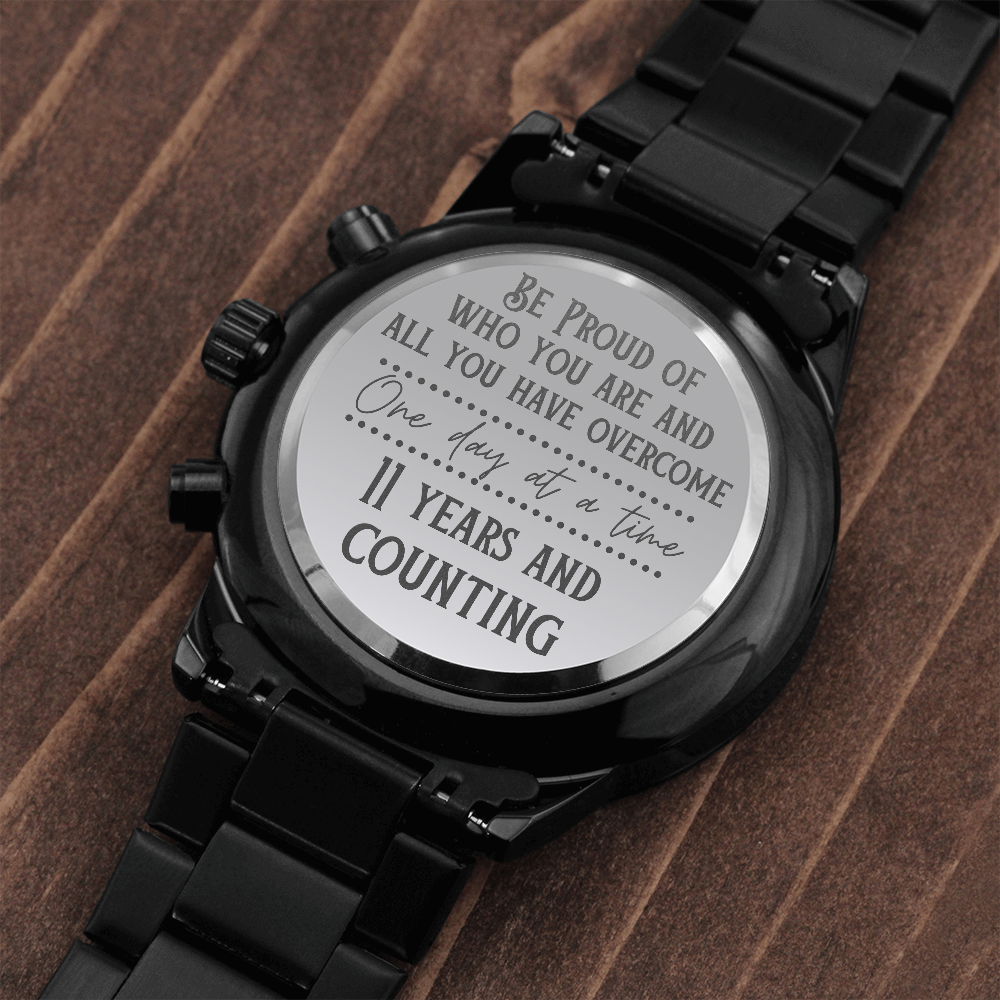 11 Years and Counting Sobriety Watch | Men’s Recovery Gift for Him