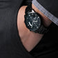 Supportive Sobriety Gift Watch for Men | Black Chronograph Watch Engraved with Inspirational Quote