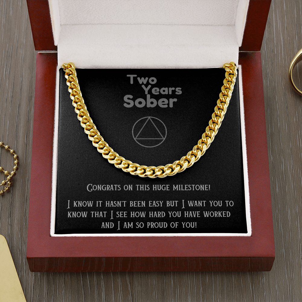 Two Years Sober ~ Sobriety gift for men