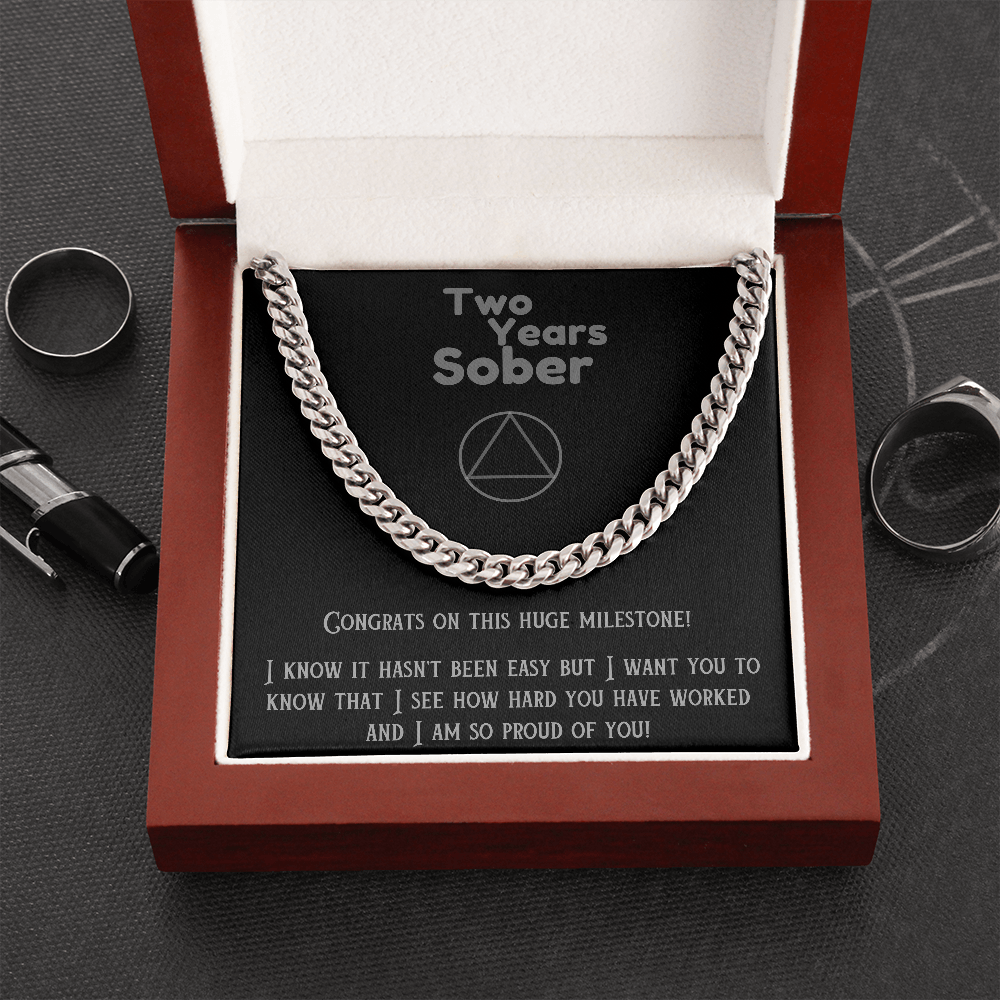 Two Years Sober ~ Sobriety gift for men