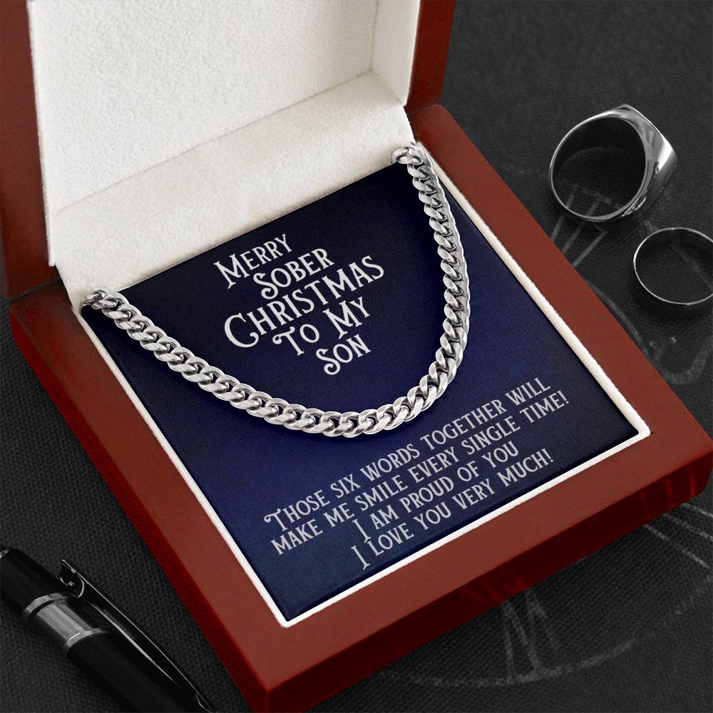 To My Son Necklace ~ Merry Sober Christmas