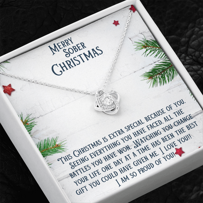 Necklace in white gift box with heart pendant and silver chain