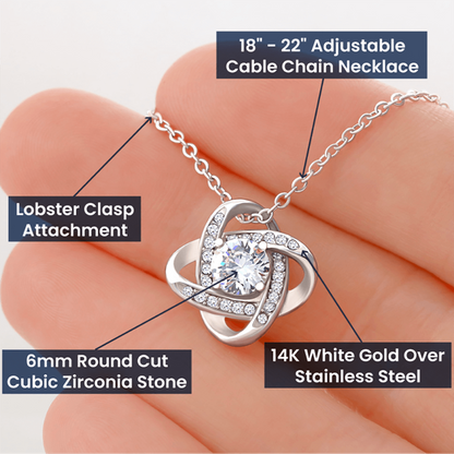Silver-tone adjustable cable chain necklace with heart pendant and round cubic zirconia