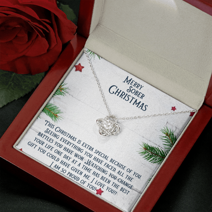 Necklace in red gift box with heart pendant and fine silver chain
