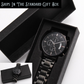 1 Year Sobriety Gift For Men  Black Chronograph Watch – "One Day at a Time" Sobriety Milestone Gift